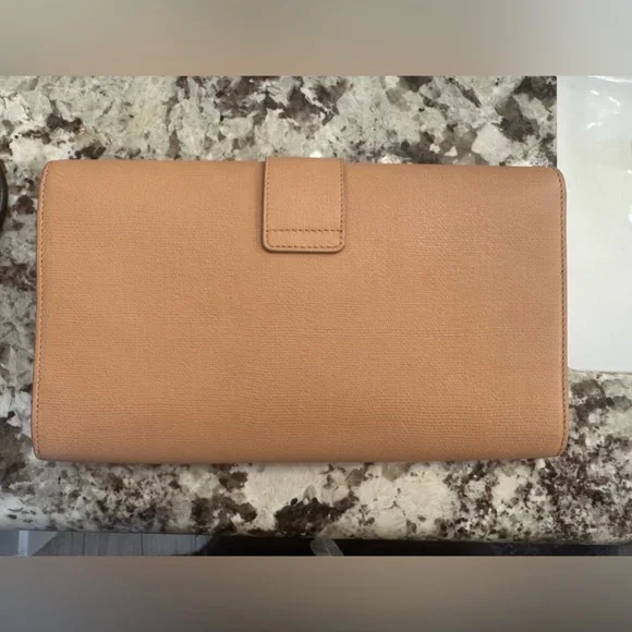 Yves Saint Laurent Tan Clutch with Gold Accent - Picture 2 of 9